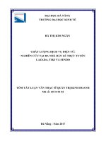Chất lượng dịch vụ điện tử nghiên cứu tại ba nhà bán lẻ trực tuyến lazada, tiki và sendo