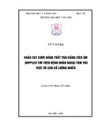 Khảo sát chức năng thất trái bằng siêu âm doppler tim trên bệnh nhân ngoại tâm thu thất vô căn số lượng nhiều