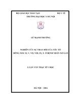 NGHIÊN cứu sự THAY đổi của yếu tố ĐÔNG máu II, v, VII, VIII, IX, x ở BỆNH NHÂN xơ GAN