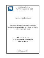 Chính sách marketing cho sản phẩm sơn nước công nghiệp của công ty TNHH sơn jotun việt nam