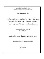 Phát triển đội ngũ giáo viên tiểu học ở huyện ứng hòa, thành phố hà nội theo định hướng đổi mới giáo dục 