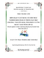 Biên soạn và sử dụng câu hỏi trắc nghiệm khách quan trong dạy học chương nguyên hàm, tích phân và ứng dụng (giải tích 12) 