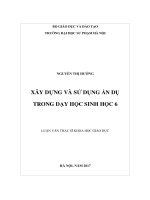 Xây dựng và sử dụng ẩn dụ trong dạy học sinh học 6 