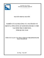 Nghiên cứu sự hài lòng của người dân về dịch vụ công đăng ký kinh doanh hộ cá thể tại UBND thị xã điện bàn, tỉnh quảng nam