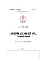 Khảo sát nồng độ TNF-ALPHA huyết thanh ở bệnh nhân viêm loét đại trực tràng chảy máu tại Bệnh viện Bạch Mai