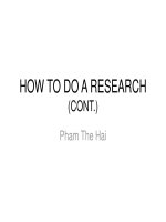 Scientific research lecture 3 how to do a research