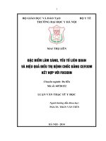 Đặc điểm lâm sàng, yếu tố liên quan và hiệu quả điều trị bệnh chốc bằng cefixim kết hợp với fucidin 