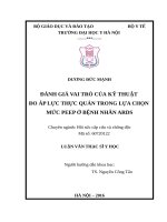Đánh giá vai trò của kỹ thuật đo áp lực thực quản trong lựa chọn mức peep ở bệnh nhân ards