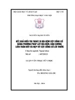 Kết quả điều trị thoát vị đĩa đệm cột sống cổ bằng phương pháp lấy đĩa đệm, hàn xương liên thân đốt và nẹp vít cột sống cổ lối trước