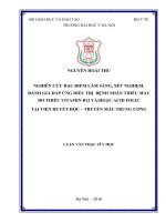 Nghiên cứu đặc điểm lâm sàng, xét nghiệm, đánh giá đáp ứng điều trị bệnh nhân thiếu máu do thiếu vitamin b12 và hoặc acid folic tại viện huyết học – truyền máu trung ương
