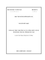 Năng lực thực thi công vụ của công chức cấp xã huyện Bắc Trà My, tỉnh Quảng Nam (LV thạc sĩ)