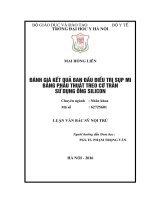 Đánh giá kết quả ban đầu điều trị sụp mi bằng phẫu thuật treo cơ trán sử dụng ống silicon