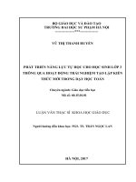 Phát triển năng lực tự học cho học sinh lớp 3 thông qua hoạt động trải nghiệm tạo lập kiến thức mới trong dạy học toán 