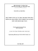 Phát triển năng lực tự học cho học sinh lớp 5 thông qua hoạt động trải nghiệm tạo lập kiến thức mới trong học toán 