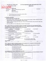 Bộ đề thi HSG quốc gia môn anh văn năm 2016