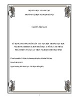 Sử dụng phương pháp bàn tay nặn bột trong dạy học nội dung hiđrocacbon hoá học 11 nâng cao nhằm phát triển năng lực thực nghiệm cho học sinh 