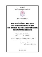 Đánh giá kết quả phẫu thuật nội soi chức năng mũi xoang điều trị bệnh viêm mũi xoang mạn tính tại bệnh viện đa khoa tỉnh hà nam từ 2006 đến 2015