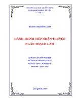 Khóa luận tốt nghiệp, hành trình tiếp nhận truyện ngắn thạch lam