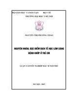 Nguyên nhân, đặc điểm dịch tễ học lâm sàng bệnh khớp ở trẻ em