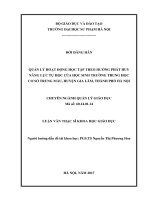 Quản lý hoạt động học tập theo hướng phát huy năng lực tự học cho học sinh THCS trung mầu, huyện gia lâm, thành phố hà nội 