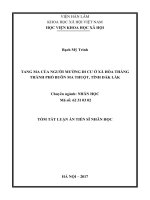 Tang ma của người mường di cư ở xã hòa thắng, thành phố buôn ma thuột, tỉnh đắk lắk (tóm tắt)