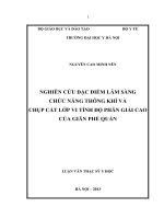 nghiên cứu đặc điểm lâm sang chức năng thông khí và chụp cắt lớp vi tính độ phân giải cao của giãn phế quản 