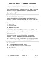 Summary of unique ISO TS 16949 2009 requirements