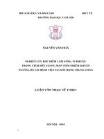 NGHIÊN cứu đặc điểm lâm SÀNG, VI KHUẨN TRONG VIÊM mũi XOANG mạn TÍNH NHIỄM KHUẨN NGƯỜI lớn tại BỆNH VIỆN TAI mũi HỌNG TRUNG ƯƠNG