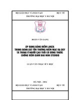 Áp dụng bảng điểm lanza trong đánh giá tổn thương niêm mạc dạ dày tá tràng ở người cao tuổi có dùng thuốc chống viêm giảm đau non steroid