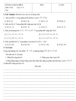 Đề thi học kỳ 2 môn Toán 11