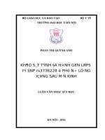 Khảo sát tính đa hình gen LRP5 tại SNP rs3736228 ở phụ nữ loãng xương sau mãn kinh 