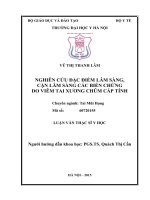 NGHIÊN cứu đặc điểm lâm SÀNG, cận lâm SÀNG các BIẾN CHỨNG DO VIÊM TAI XƯƠNG CHŨM cấp TÍNH
