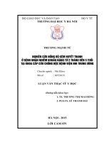 Nghiên cứu nồng độ kẽm huyết thanh ở bệnh nhân nhiễm khuẩn nặng từ 2 tháng đến 5 tuổi tại khoa cấp cứu chống độc bệnh viện nhi trung ương