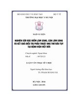 Nghiên cứu đặc điểm lâm sàng, cận lâm sàng và kết quả điều trị phẫu thuật ung thư đầu tụy tại bệnh viện việt đức 