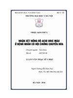 Nhận xét nồng độ acid uric máu ở bệnh nhân có hội chứng chuyển hóa