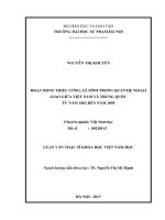 Hoạt động triều cống, lễ sính trong quan hệ ngoại giao giữa việt nam và trung quốc thế kỉ XIX 