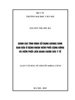 Đánh giá tình hình sử dụng kháng sinh ban đầu ở bệnh nhân viêm phổi cộng đồng và viêm phổi liên quan chăm sóc y tế