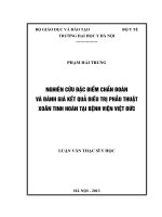Nghiên cứu đặc điểm chẩn đoán và đánh giá kết quả điều trị phẫu thuật xoắn tinh hoàn tại bệnh viện việt đức