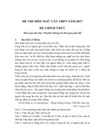 ĐỀ THI MÔN NGỮ VĂN THPT NĂM 2017 (Đề chính thức)