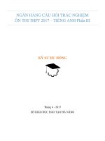 Ngân hàng câu hỏi trắc nghiệm môn tiếng anh 