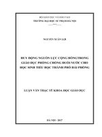 Huy động nguồn lực cộng đồng trong giáo dục phòng chống đuối nước cho chọ sinh tiểu học thành phố hải phòng 