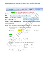 VẬN DỤNG CAO NGUYÊN hàm TÍCH PHÂN 