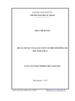 Rèn luyện kỹ năng giải toán về phép dời hình cho học sinh lớp 11 