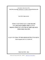 Nâng cao năng lực cạnh tranh của doanh nghiệp nhỏ và vừa trong lĩnh vực xây dựng trên địa bàn tỉnh thái nguyên 
