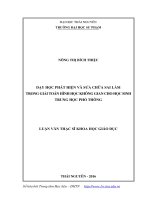 Dạy học phát hiện và sửa chữa sai lầm trong giải toán hình học không gian cho học sinh trung học phổ thông 