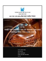 BÀI TẬP LỚN ÂM HỌC KIẾN TRÚC-Thiết kế chống ồn và trang âm hòa tấu 1335 chỗ Bài làm chi tiết