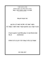 Quản lý nhà nước về thư viện từ thực tiễn thư viện quốc gia việt nam tt