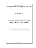 Nghiên cứu một số kỹ thuật phát hiện trang web giả mạo và ứng dụng 