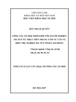 Công tác xã hội nhóm đối với người cai nghiện ma túy từ thực tiễn trung tâm tư vấn và điều trị nghiện ma tuý tỉnh lâm đồng (tt)