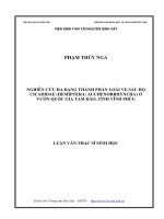 Nghiên cứu đa dạng thành phần loài ve sầu họ cicadidae (hemiptera auchenorrhyncha) ở vườn quốc gia tam đảo, tỉnh vĩnh phúc 